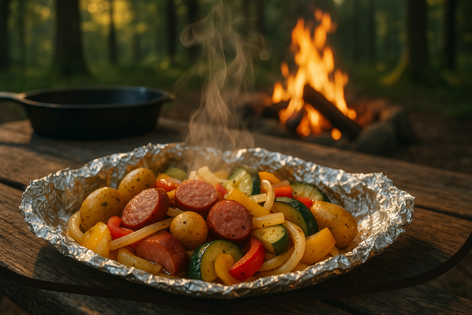Sausage and Veggie Foil Pack – Easy Campfire Meal Idea Sausage and Veggie Foil Pack – Easy Campfire Meal Idea