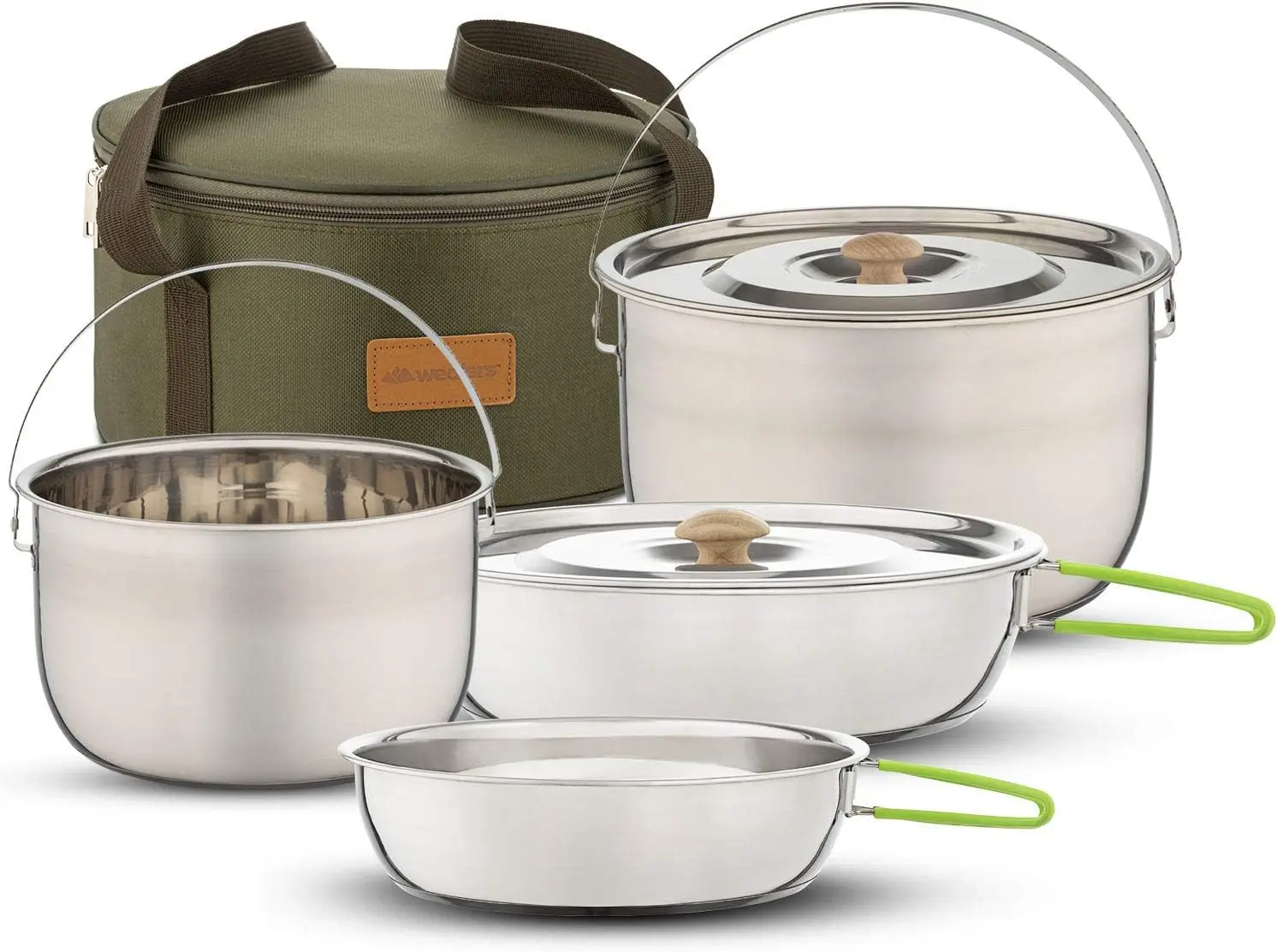 Compact stainless pot + bowls set